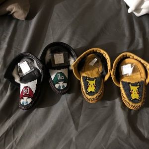 Fully fur rabbit and sheep shearling moccasins